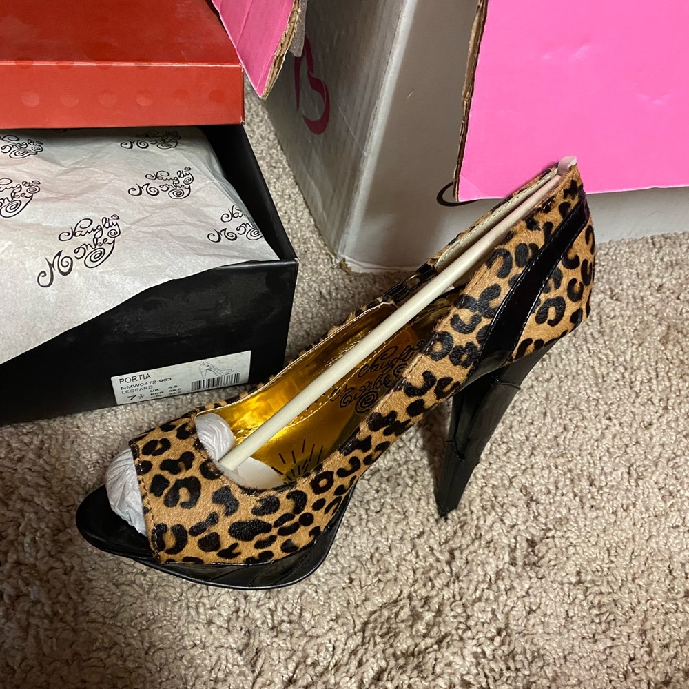 Leopard print Naughty Monkey Heels - Picture 3 of 3
